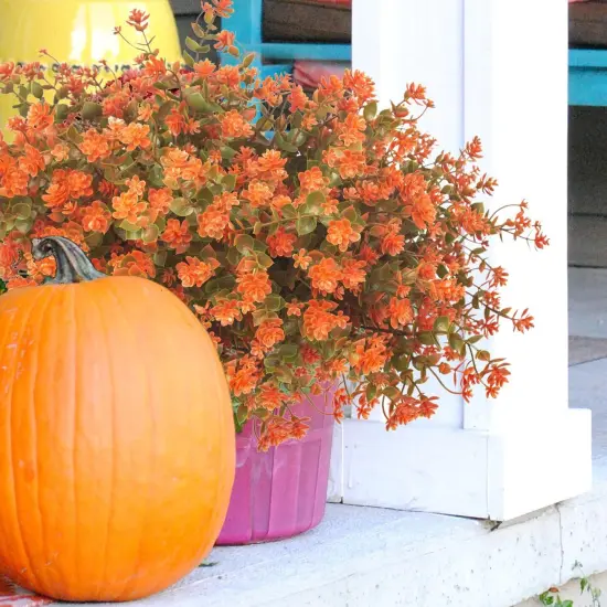 12 Bundles Artificial Fall Flowers for Outdoors {2}