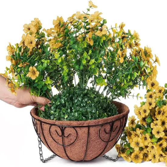 Artificial Fake Fall Hanging Mums Plants Flowers {4}