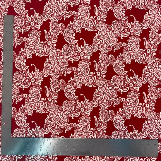 1 yard Liverpool knit floral print fabric with stretch for dresses tops skirts blouses 60 inches wide Navy {1}