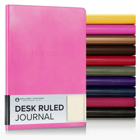 Gallery Leather Journal - Crafted in Maine, USA - Elegant Leather Writing Notebook with 192 Lined Pages - A Timeless Space for Your Thoughts - 8x5.5, Desk Lined Acadia Hope {1}