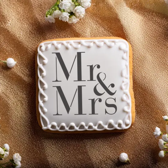 Mr & Mrs Cookie & Craft Stencil | CM037 by Designer Stencils | Cookie Decorating Tools | {2}