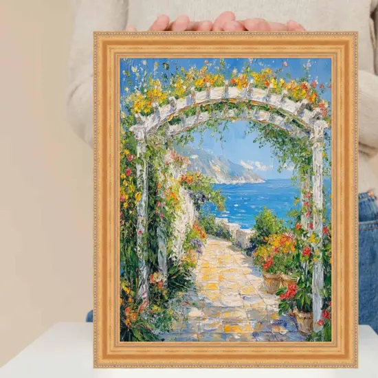 Vintage Gold Lead Beaded Picture Frame 32x24 frame {7}