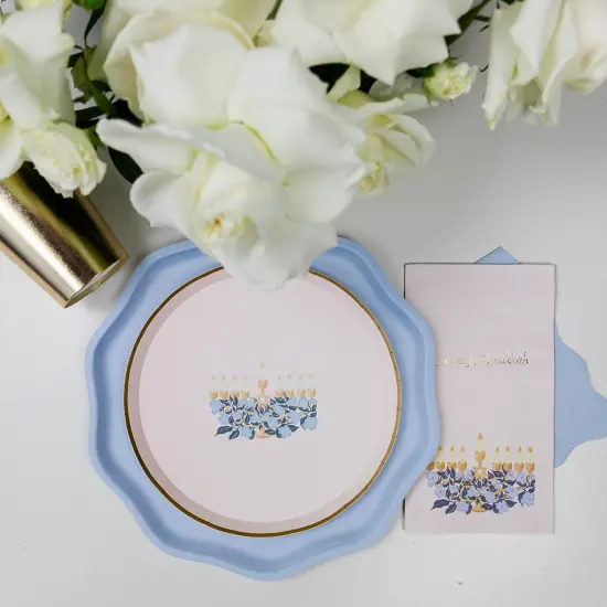 BONJOUR F&Ecirc;TE X ONE & ONLY PAPER HAPPY HANUKKAH MENORAH SMALL PLATES {2}