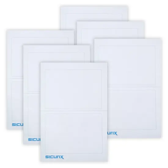 Plain Adhesive Badges, White, 100 Per Pack, 6 Packs {1}