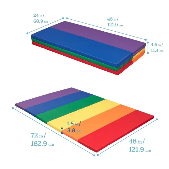6-Section Rainbow Runway Activity Mat, Folding Playmat Assorted {2}