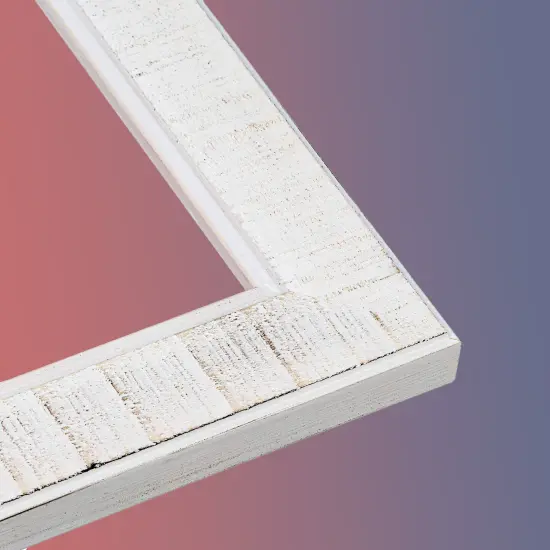 Photo Size Sculpted White Picture Frame - UV Acrylic, Foam Board Backing, Hanging Hardware {2}