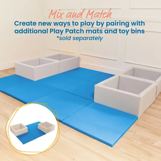 Play Patch Activity Mat Squares, Modular Playmat, 4-Pack French Blue {5}