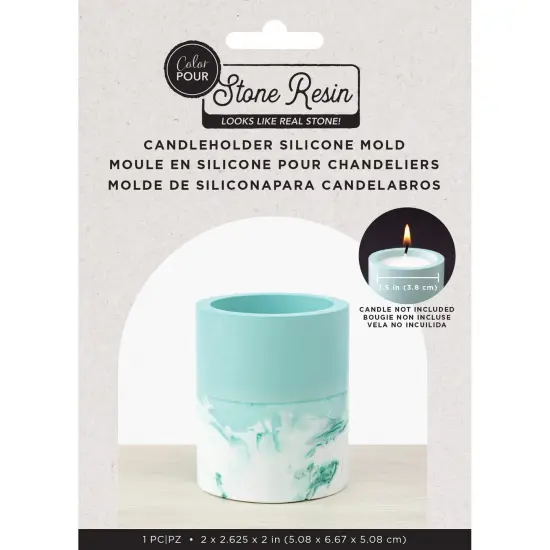 American Crafts Color Pour Stone Resin Silicone Mold-Cndle Hldr {1}