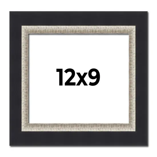 Photo Size Embellished Black Picture Frame - UV Acrylic, Foam Board Backing, Hanging Hardware {1}