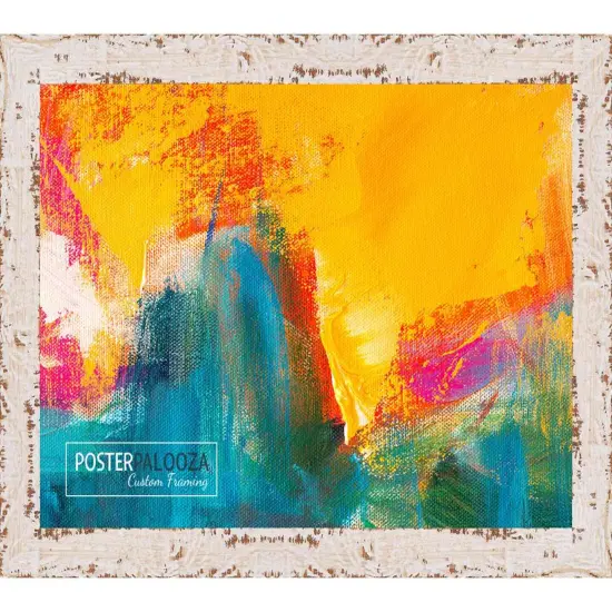 Photo Size Shabby Chic White Picture Frame - UV Acrylic, Foam Board Backing, Hanging Hardware {6}