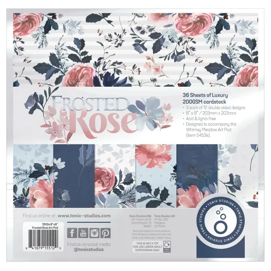 Tonic Studios Art Pad 8"X8"-Frosted Rose {1}