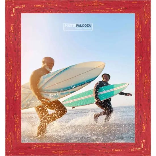 Shabby Chic Red Picture Frame - UV Acrylic, Backing Board, Hanging Hardware Included {5}