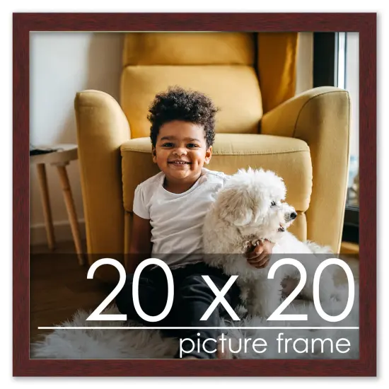 Square Minimalist Brown Picture Frame - UV Acrylic, Foam Board Backing, Hanging Hardware {1}