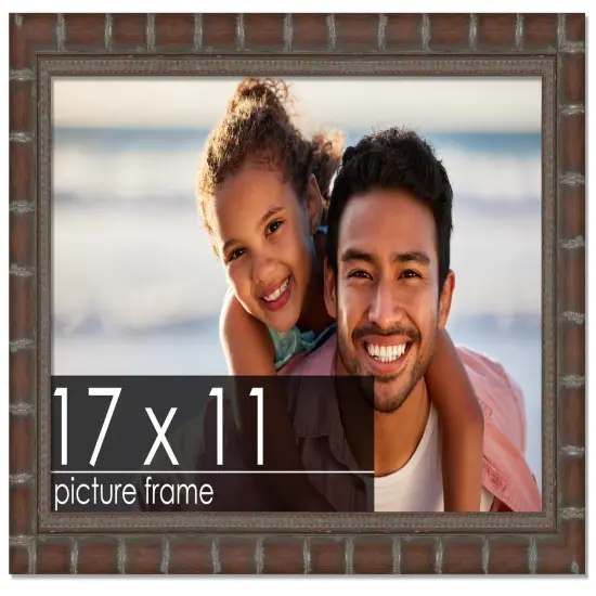 17x11 Modern Bamboo Picture Frame with UV-Resistant Acrylic & Acid Free Backing, Available in5 Finishes - Gold, Silver, Brown, Black, and Natural {1}