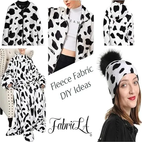 FabricLA Fleece Fabric by The Yard 72"X60" Inch Wide Polar Fleece Soft, Blanket, - Baby Pink Small Paws - 2 Yards {5}