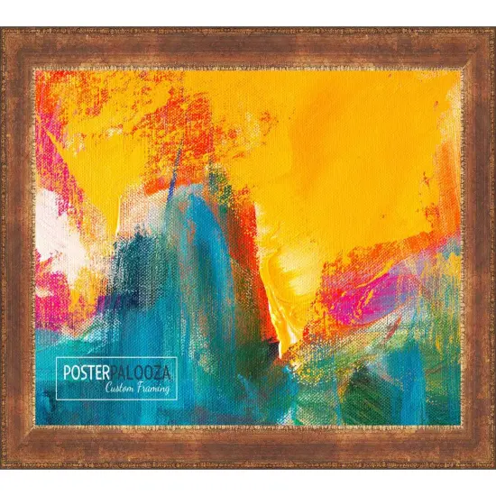 Panoramic Flat Gold Picture Frame - UV Acrylic, Foam Board Backing, Hanging Hardware {5}