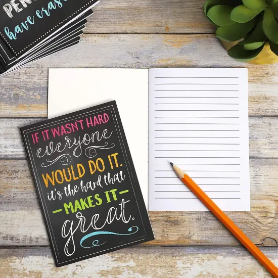 12 Pack Small Inspirational Notebooks with Growth Mindset Quotes - Pocket Size - Motivational Journal Notepads for Students, School, Office, Employee Gifts (3.5x5 in) Black {4}