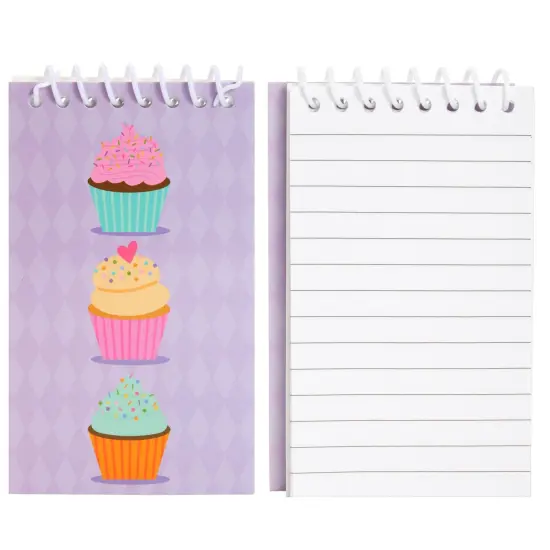 24 Pack Spiral Notepads 3x5 inches - Baking Party Favors for Kids - Mini Notebooks with Donut Cupcake Ice Cream Designs {6}