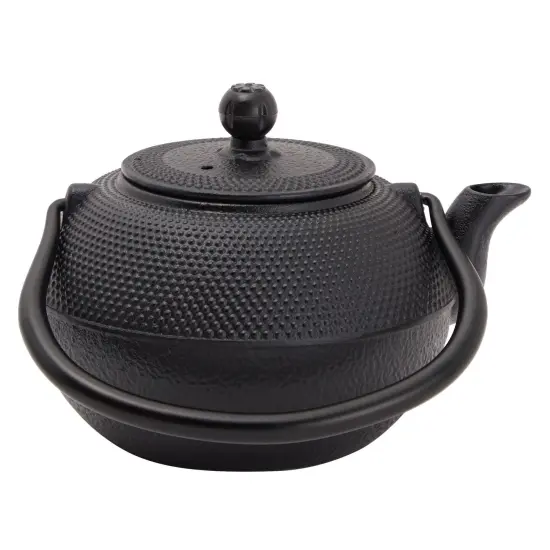 Cast Iron Teapot, Japanese Tetsubin Kettle Set with 2 Cups, Tea Infuser (1200 ml, Black) {7}