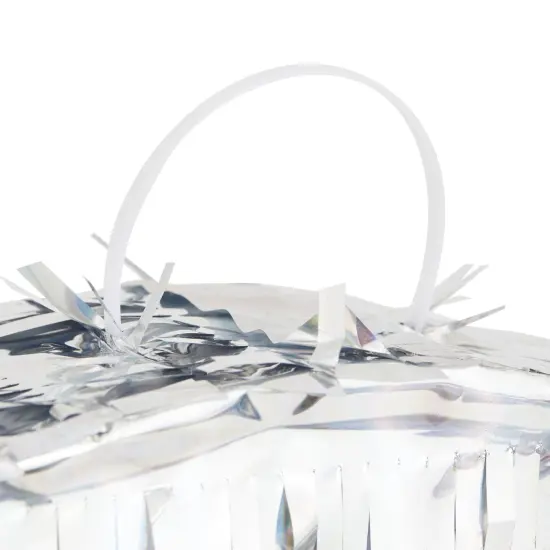 Small Holographic Silver Foil Number 0 Pinata for Kids Birthday Party Decorations (15.7x9x3 in) {5}