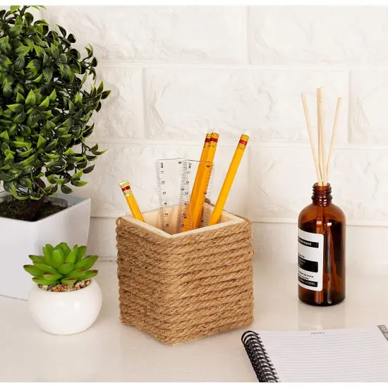 100 Feet Jute Rope for Crafts, 6mm Thick Braided Twine for Nautical Decor (Brown) {3}