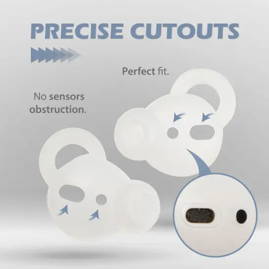 Insten 3 Pairs Ear Hooks Tips Compatible with AirPods 1 & 2 Earbuds, Anti-Lost EarHooks EarTips Accessories, Comfortable Soft Silicone Covers, with Storage Box (Not Fit in Charging Case) Clear {5}