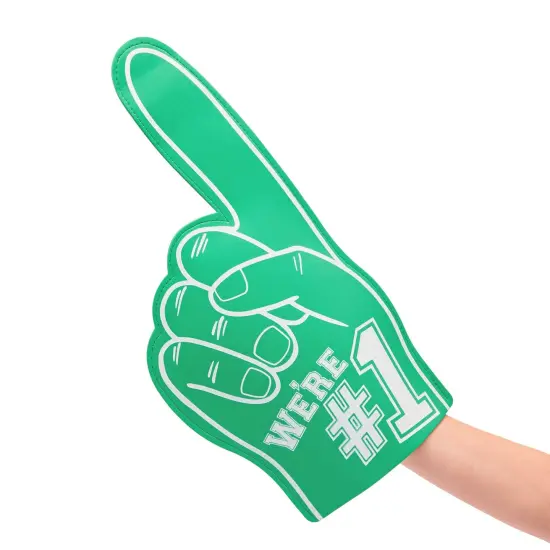 2 Pack Foam Finger #1, It's Goin' Down, Sports Party Favors, Outdoor Essentials, Green (17.5 in) {7}