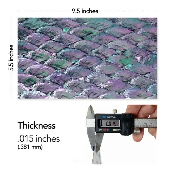 Shell Veneer, 5.5 x 9.5 inches | WMOP, BMOP, Abalone | Includes 3M Adhesive Sheet for Application, Great for Inlay Projects Pearl Grey Metallic {2}