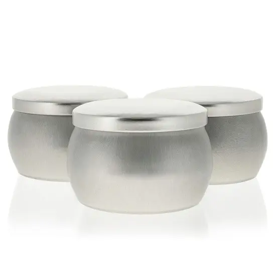 24 Pack Small 4 oz Candle Tins for Making Candles with Lids, Round Containers for DIY Crafts (Silver, 3 x 2 In) {7}
