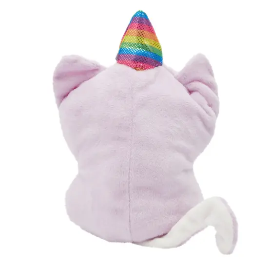 Small Reversible Caticorn Plush Toy, Lavender and White Caticorn Plushie with Rainbow Horn (6 x 12 In) Multicolor {7}