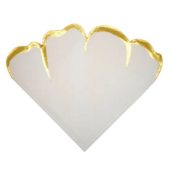 BLUE PANDA 50 Pack Pink & Gold Petal Floral Paper Napkins, 6.25x6 Inches, Scalloped Napkins for Birthday, Wedding, Bridal Shower, Tea Party & More {6}