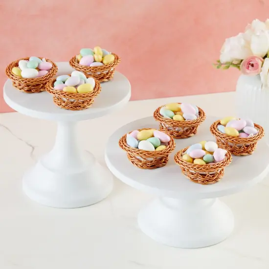 24 Pack Small Woven Basket Set, 3.1x1.2 Inches, Bulk Mini Wicker Baskets for Favors Brown {3}