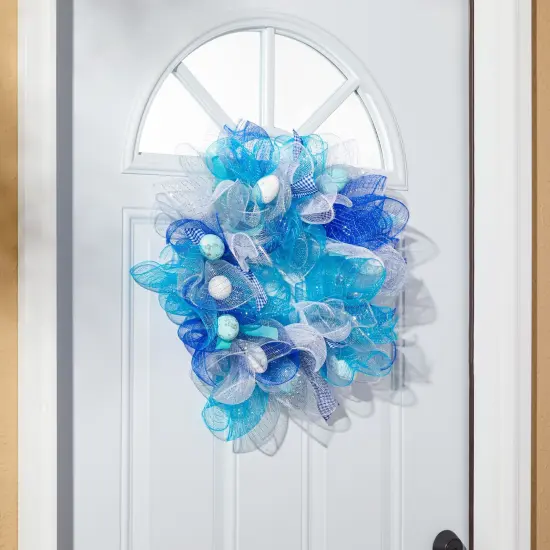 4-Pack Deco Mesh Ribbon Rolls, 1080 x 10 Inches Craft Mesh for Wreaths, Centerpieces, Decorations, Metallic Poly Burlap Mesh 10 inches in Blue, Silver, White, and Royal Blue Multicolor {5}