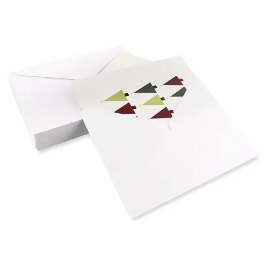 Sustainable Greetings 48 Pack Merry Christmas Cards with Envelopes, 4.5 x 6.25" Bulk Festive Holiday Assortment Greeting Cards for Xmas, 6 Funny Tree Designs White {6}