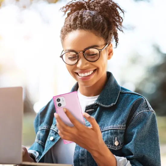 Insten Case for iPhone 12 Mini Case 5.4 Inch, Soft TPU Protective Cases with Reinforced Corners, Shock Absorption, Crystal Clear Pink Slim Cover for Women Girls {7}