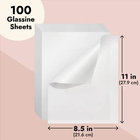 100 Pack Glassine Paper Sheets (8.5 x 11 In) - Onion Skin Paper for Artwork, Drawings, Arts and Crafts, DIY Projects Clear {4}