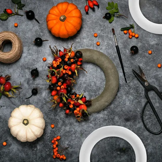 4 Pack Foam Wreath Forms, 10 Inch Rings for Crafts, DIY Projects, Holiday Decor (White) {3}