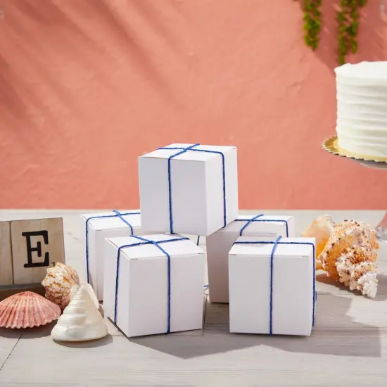 100-Pack White 3x3x3 Gift Boxes with Lids for Candles, Ornaments, Crafts, Party Favors, Cupcakes, Holiday, Birthday, Baby Shower, Bridesmaid and Groomsmen Proposal, Easy Assemble {2}