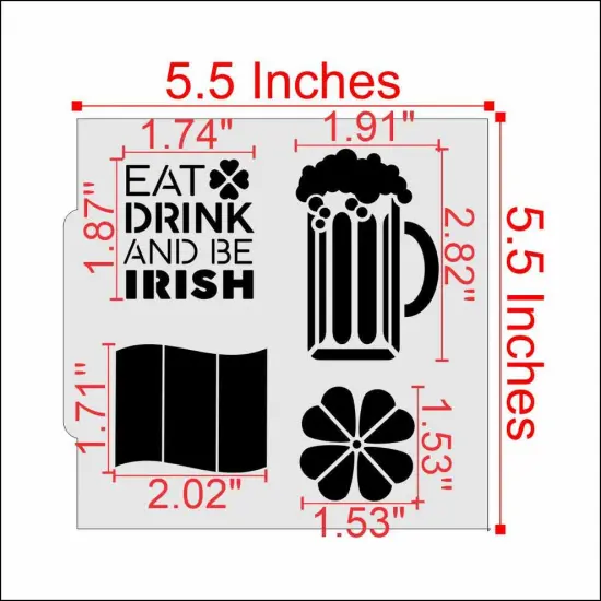 Eat Drink and Be Irish 4 Piece Cookie Stencil Bundle {2}
