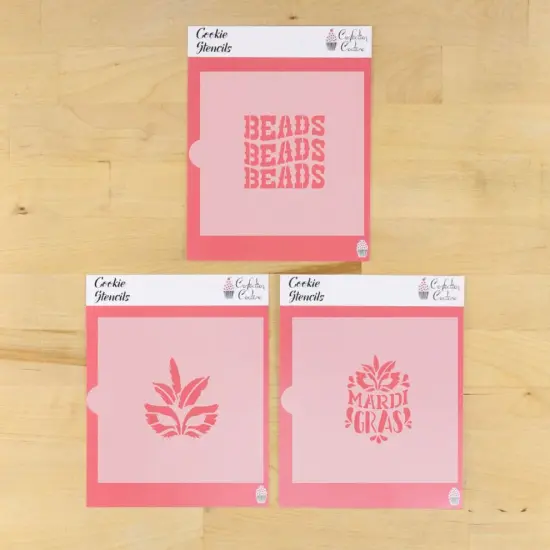 Mardi Gras 3 Piece Cookie Stencil Bundle {1}