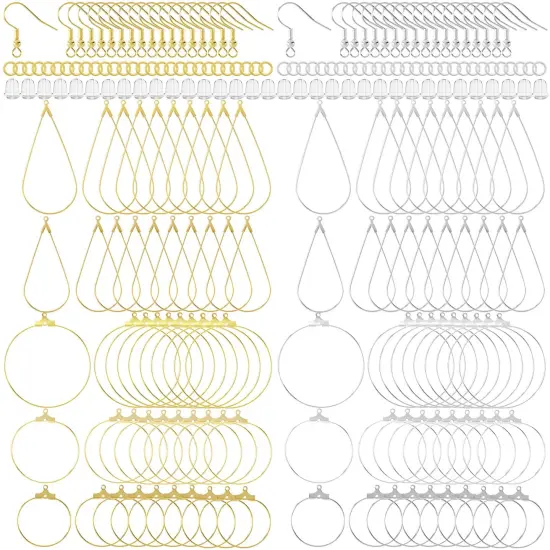 700pcs Hypoallergenic Earring Making Kit, Gold/Silver Plated Earring Hooks, Earring Beading Hoop, Clear Rubber Earring Backs, Jump Rings for DIY Jewelry Making, Earring Making Supplies {1}