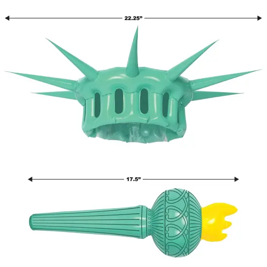 6 Pack Bulk Inflatable Statue Of Liberty Wearable Set {6}