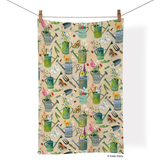 Watering Cans Cotton Tea Towel {1}