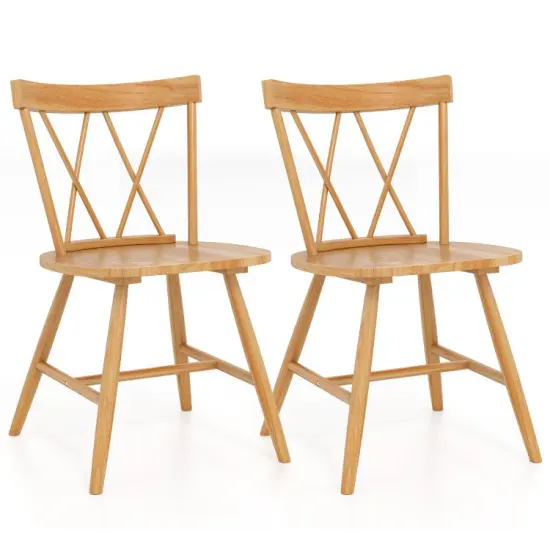 Farmhouse Dining Chair Set of 2, Rubber Wood Frame, Comfortable Seating for Kitchen and Dining Rooms Black {8}