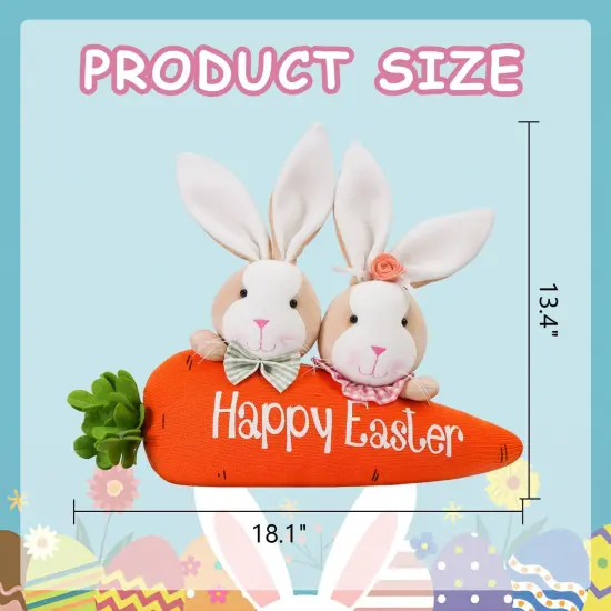 Easter Decorations Happy Easter Bunny Ornaments Figurine Handmade Table Spring Home D&eacute;cor Cute Rabbit Tabletop Farmhouse Gifts Office Party Supply {3}