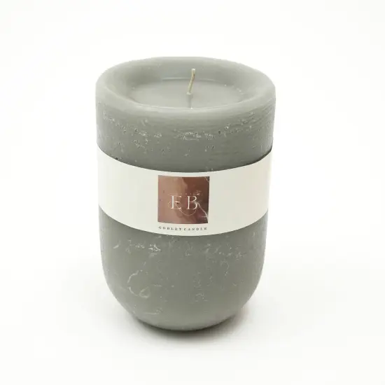 Rustic Goblet-Shaped Unscented Wax Candle {2}