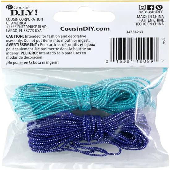 CousinDIY Fun Pack Stretch Cord 17.5yd-Blue & Purple {3}
