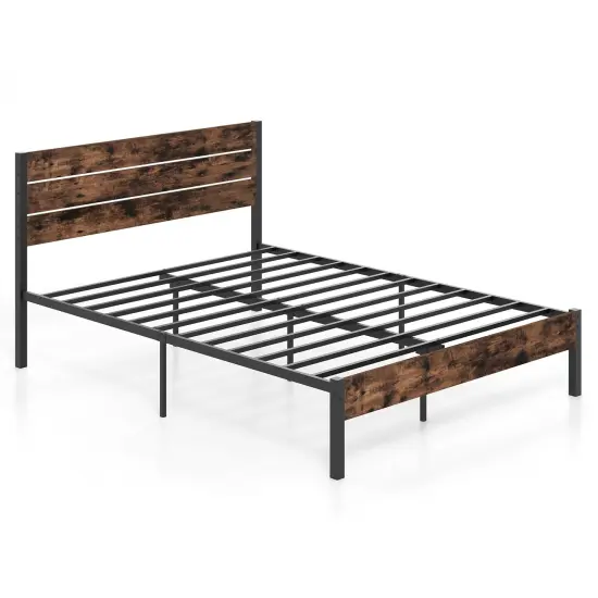 Platform Bed Frame with High Headboard and Mute Bar Perfect for Dorms or Kids {2}