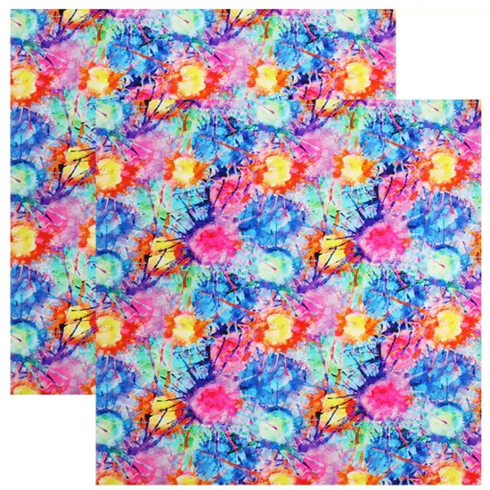 Bright Splatter Paint Printed Spandex {4}