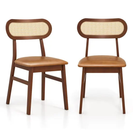 Wood Upholstered Dining Chairs Set of 2 &ndash; Mid Century Indoor Seating for Dining Room Black {8}